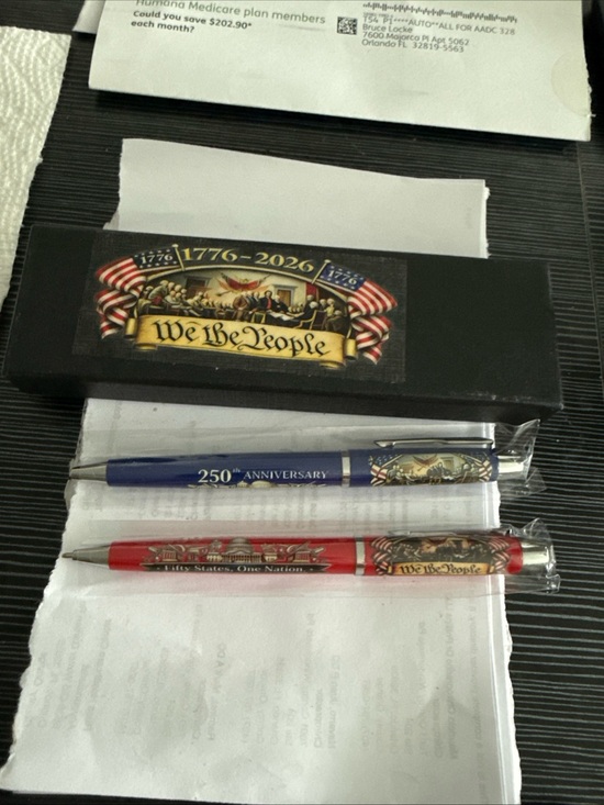 Other - Commemorative "We The People" 250th Anniversary Pen Set - Red & Blue